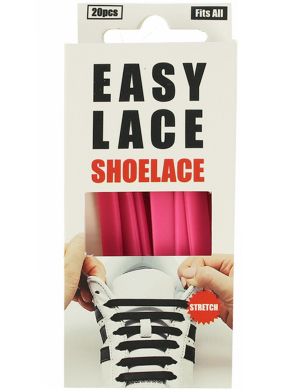Easy Lace® Adult Flat Silicone Shoelaces 20pc - Pink